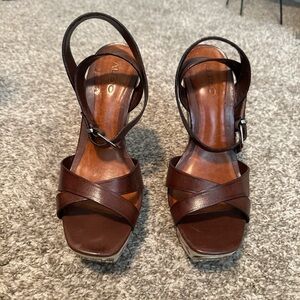 Aldo Dark Brown Leather Heels